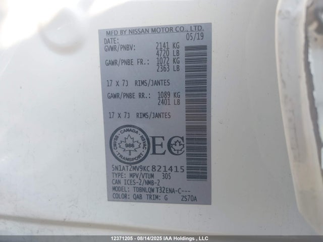 Nissan Rogue 2019 5N1AT2MV9KC821415 Image 19