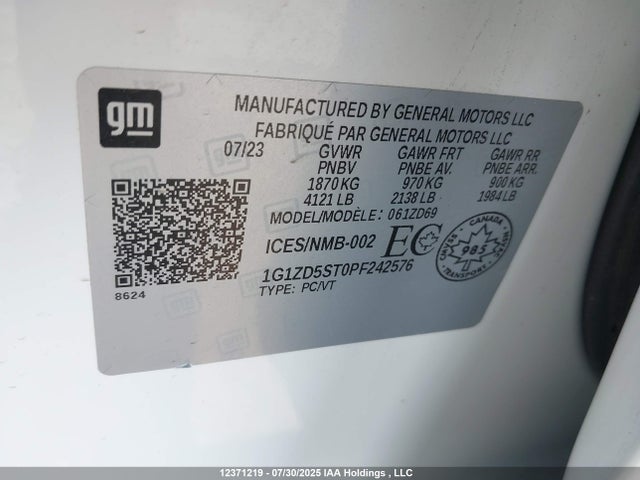 1G1ZD5ST0PF242576 Chevrolet lfv