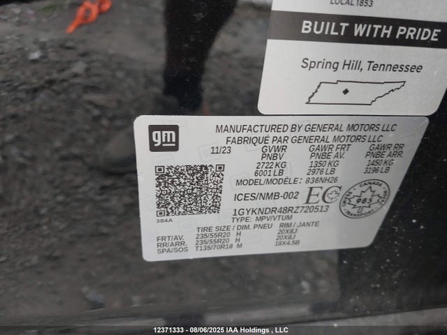 1GYKNDR48RZ720513 Cadillac lsy