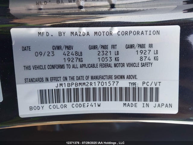 Mazda pyukd 2024 JM1BPBMM2R1701577 Image 9