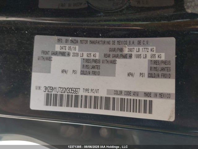 3MZBM1U72GM305997 Mazda pe
