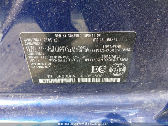 JF2GUHNC3RH850600 Subaru na