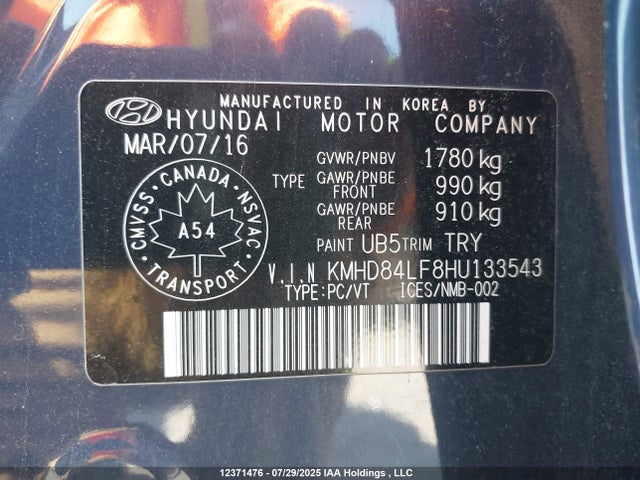 Hyundai Elantra 2017 KMHD84LF8HU133543 Image 9