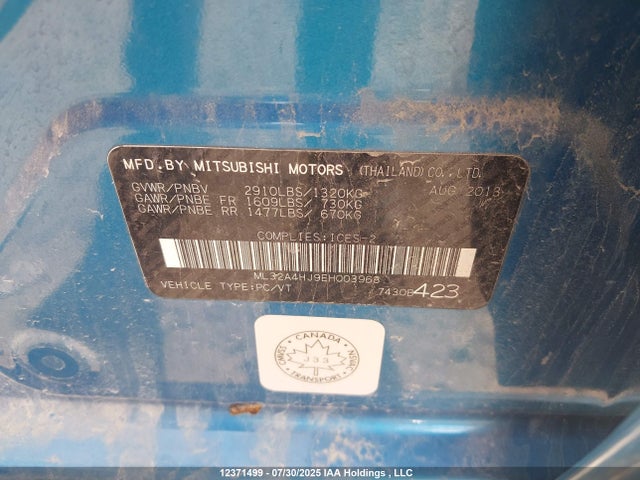 ML32A4HJ9EH003968 Mitsubishi Mirage