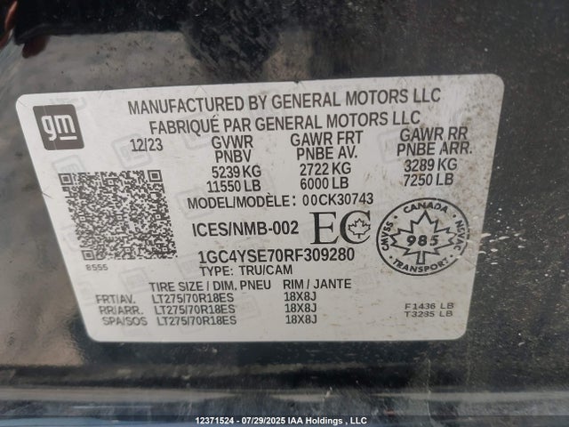 Chevrolet l8t 2024 1GC4YSE70RF309280 Image 9