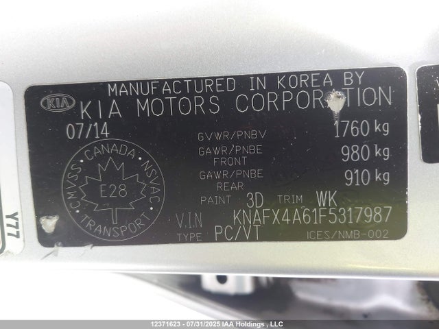 KIA dohc mpi nu 2015 KNAFX4A61F5317987 Image 19
