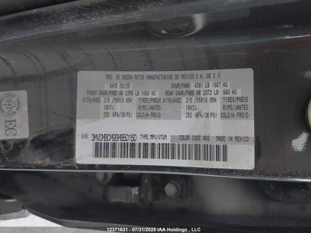 3MVDMBCM9SM850160 Mazda pyukd