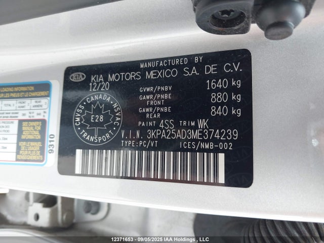 KIA gamma ii 2021 3KPA25AD3ME374239 Image 19