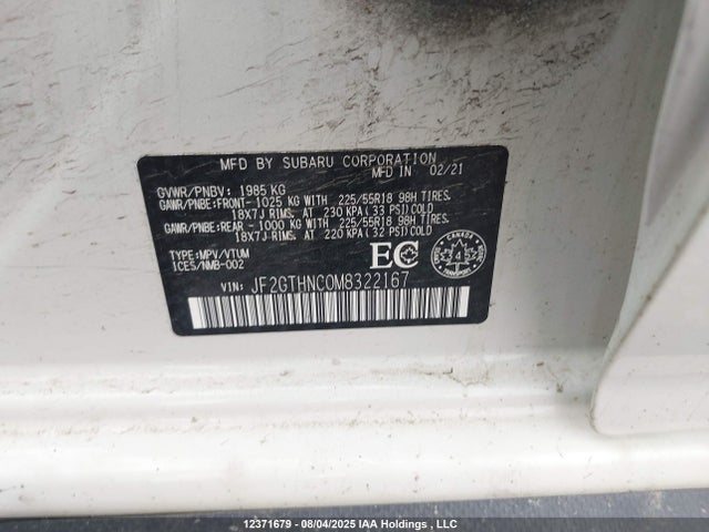JF2GTHNC0M8322167 Subaru na