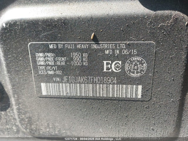 JF1GJAK67FH018904 Subaru 2.0l na