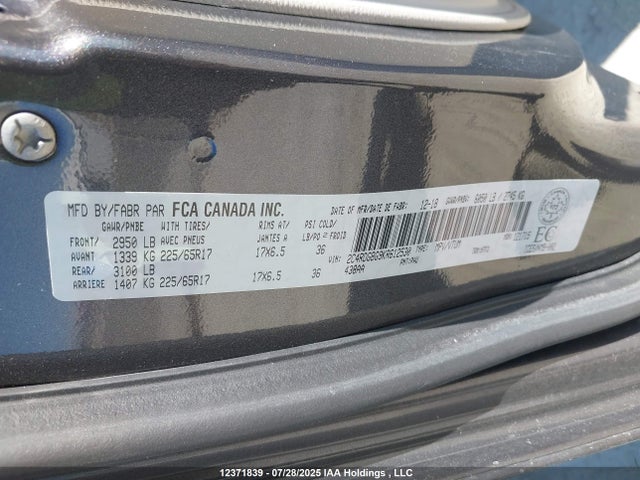 2C4RDGBG9KR612530 Dodge Grand Caravan