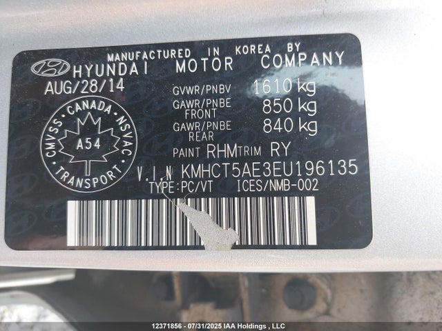 Hyundai dohc gdi gamma 2014 KMHCT5AE3EU196135 Image 9