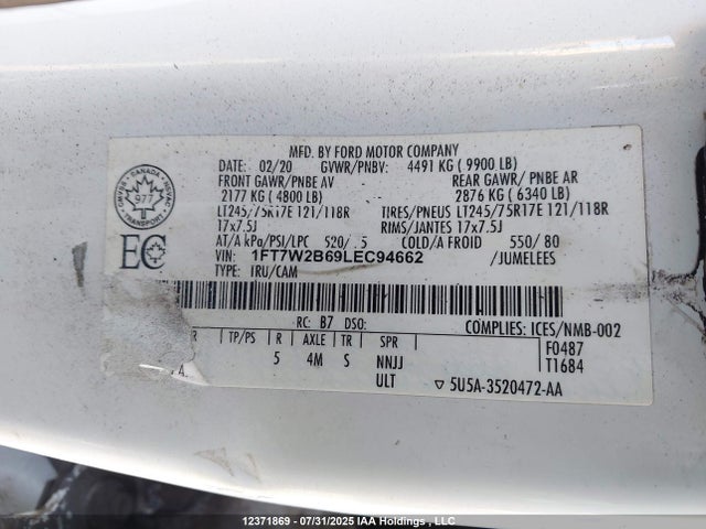 Ford F-250 2020 1FT7W2B69LEC94662 Image 9