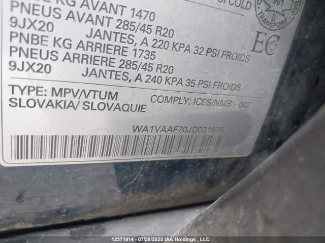 WA1VAAF70JD031976 Audi 3.0t