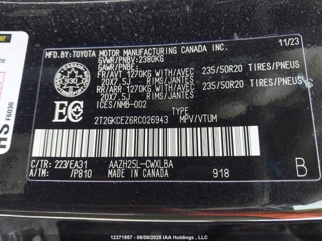 Lexus a25a-fxs, 5nm+4nm 2024 2T2GKCEZ6RC026943 Image 9