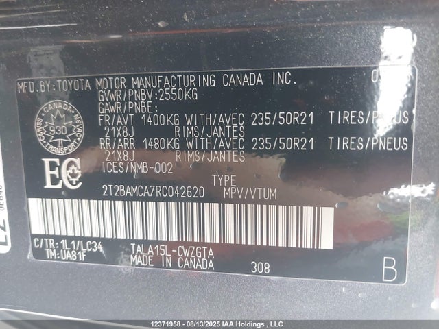 2T2BAMCA7RC042620 Lexus t24a-fts