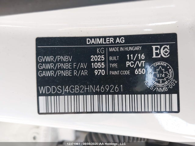 Mercedes-Benz 2017 2017 WDDSJ4GB2HN469261 Image 9