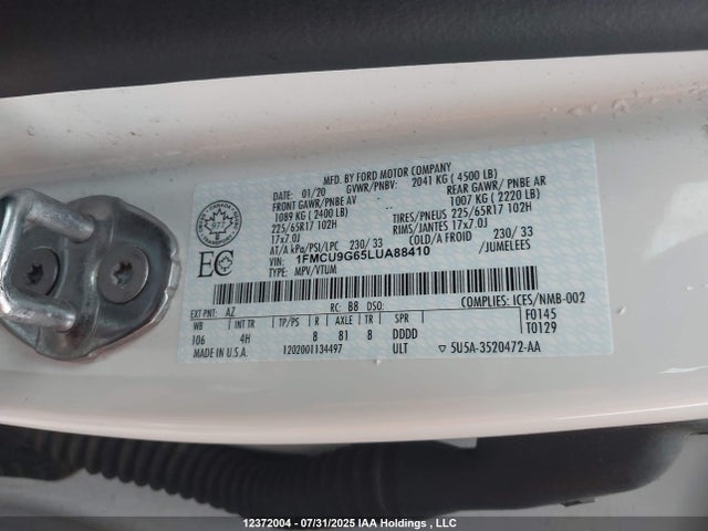 1FMCU9G65LUA88410 Ford Escape