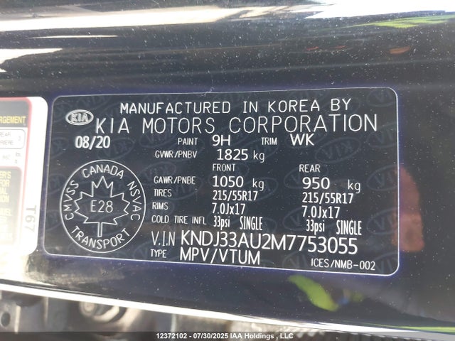 Продаж на аукціоні авто 2021 Kia Soul Ex/ex Premium/ex+/gt-line Limited, vin: KNDJ33AU2M7753055, номер лоту: 12372102