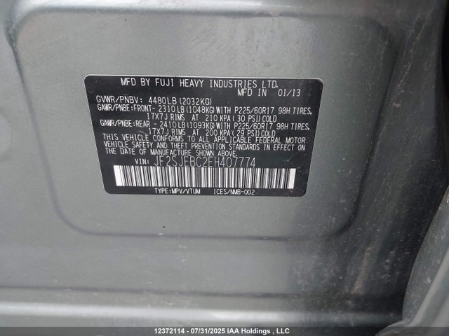 JF2SJEBC2EH407774 Subaru 2.5na C5