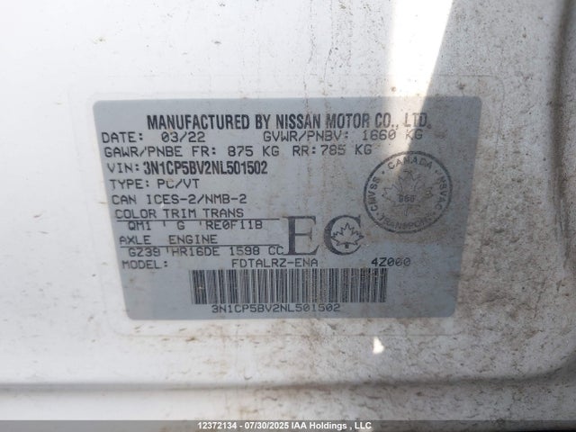 3N1CP5BV2NL501502 Nissan Kicks