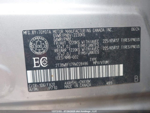 Toyota a25a-fxs 2024 2T3BWRFV7RW228486 Image 18