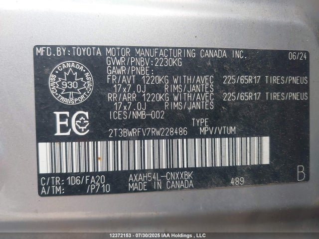 Toyota a25a-fxs 2024 2T3BWRFV7RW228486 Image 9