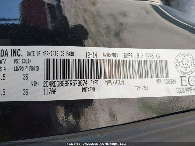 2C4RDGBG9FR579874 Dodge 2015