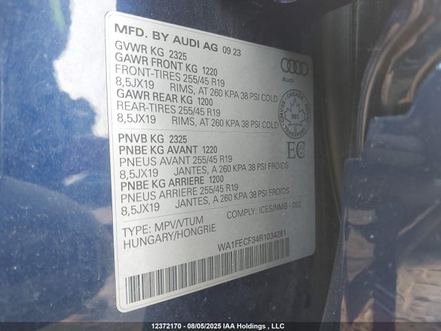 WA1FECF34R1034281 Audi 45 tfsi