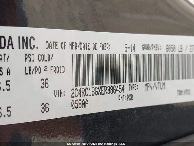 2C4RC1BGXER386454 Chrysler Town and Country