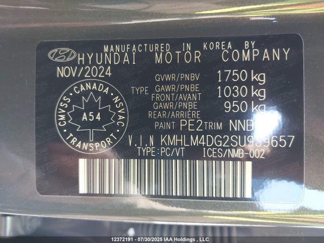 Hyundai mpi nu pe 2025 KMHLM4DG2SU939657 Image 9