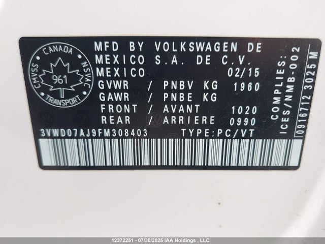 3VWD07AJ9FM308403 Volkswagen 1.8t
