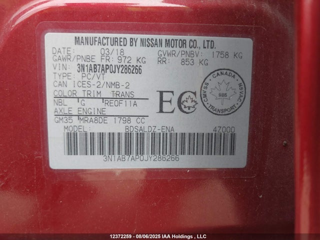 Nissan Sentra 2018 3N1AB7AP0JY286266 Image 20