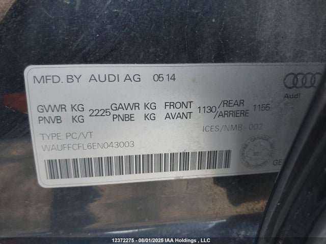 Audi flex fuel engine 2014 WAUFFCFL6EN043003 Image 9