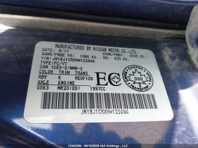 JN1BJ1CRXHW122494 Nissan 2017