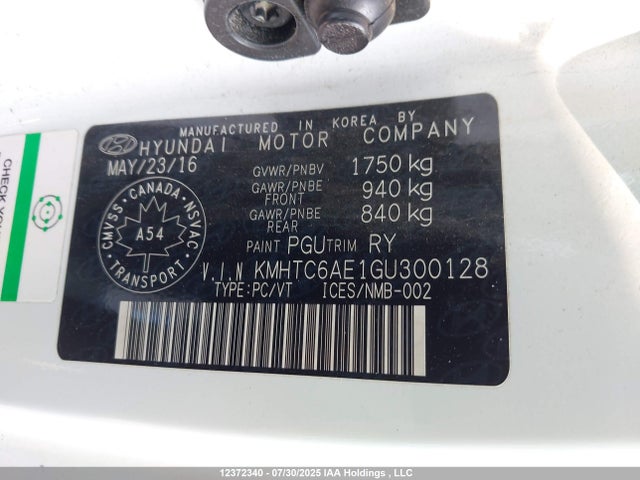 KMHTC6AE1GU300128 Hyundai dohc t-gdi gamma