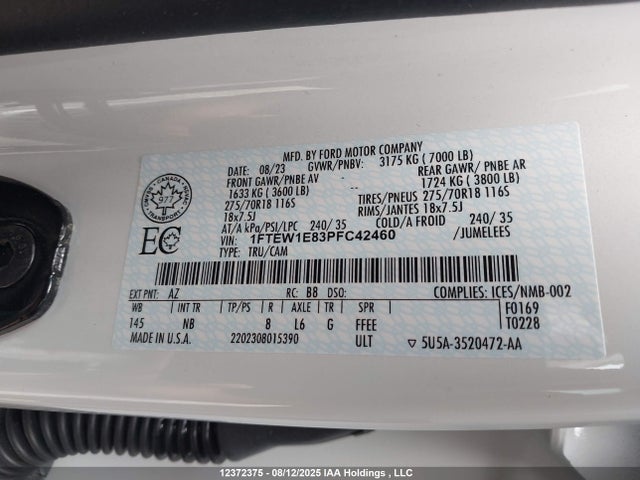 1FTEW1E83PFC42460 Ford gtdi