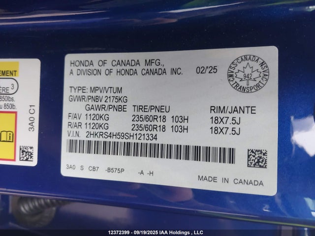 Honda l15be 2025 2HKRS4H59SH121334 Image 9