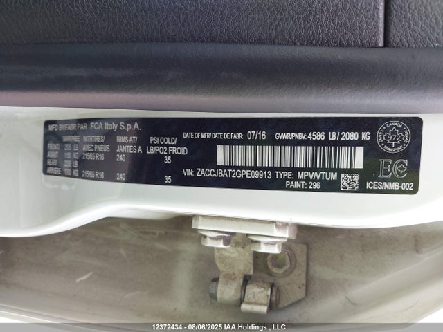 ZACCJBAT2GPE09913 Jeep Renegade