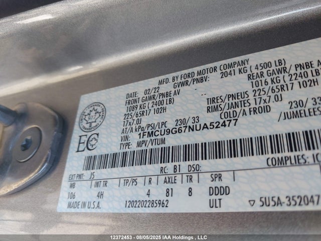 Ford dragon di tc 2022 1FMCU9G67NUA52477 Image 18