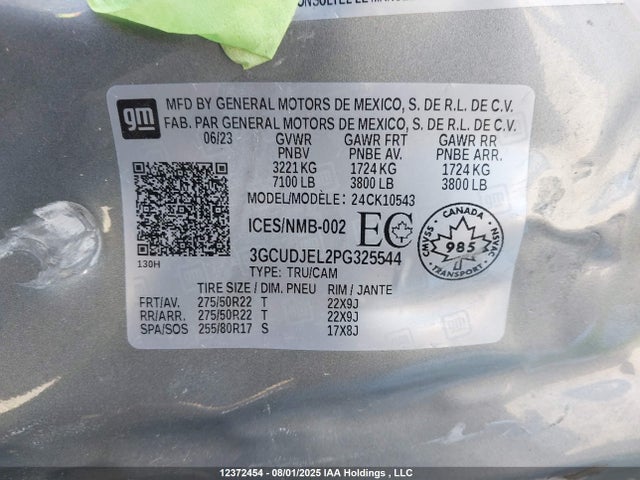 3GCUDJEL2PG325544 Chevrolet l87