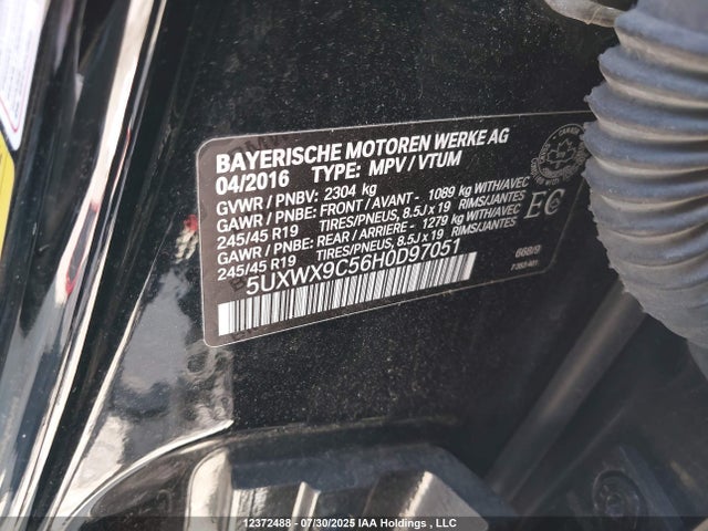 BMW X3 2017 5UXWX9C56H0D97051 Image 9