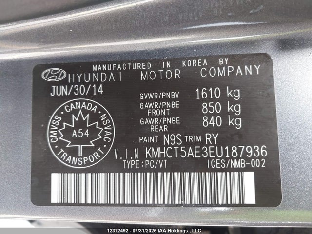Hyundai dohc gdi gamma 2014 KMHCT5AE3EU187936 Image 18
