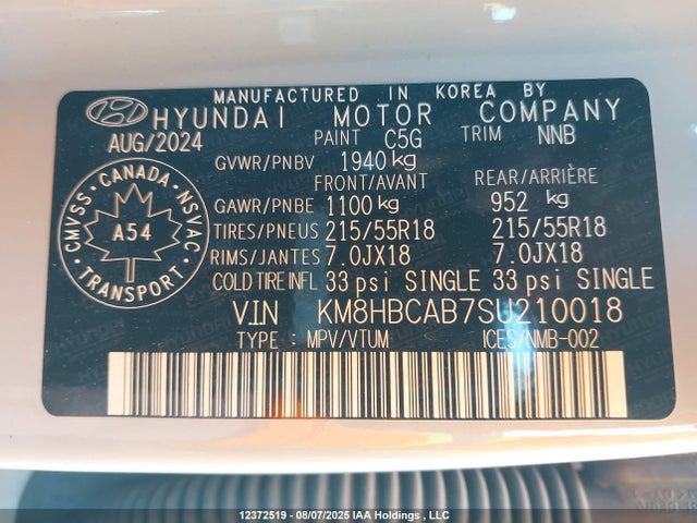 Hyundai mpi nu pe 2025 KM8HBCAB7SU210018 Image 19