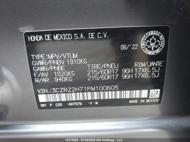 Honda k20z5 2023 3CZRZ2H71PM100605 Image 9