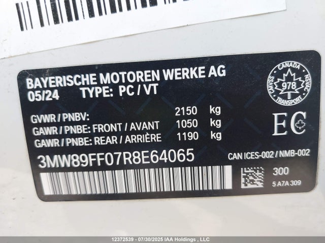 BMW 330I 2024 3MW89FF07R8E64065 Image 9