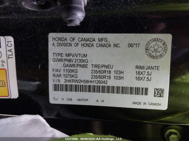 Honda l15be 2017 2HKRW2H58HH126042 Image 18