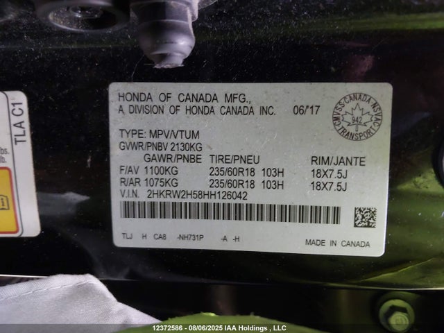 Honda l15be 2017 2HKRW2H58HH126042 Image 19