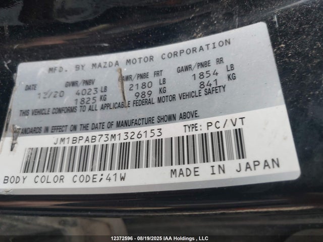 Mazda pe 2021 JM1BPAB73M1326153 Image 9