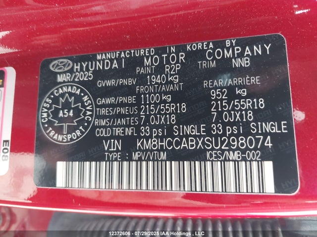Hyundai mpi nu pe 2025 KM8HCCABXSU298074 Image 9